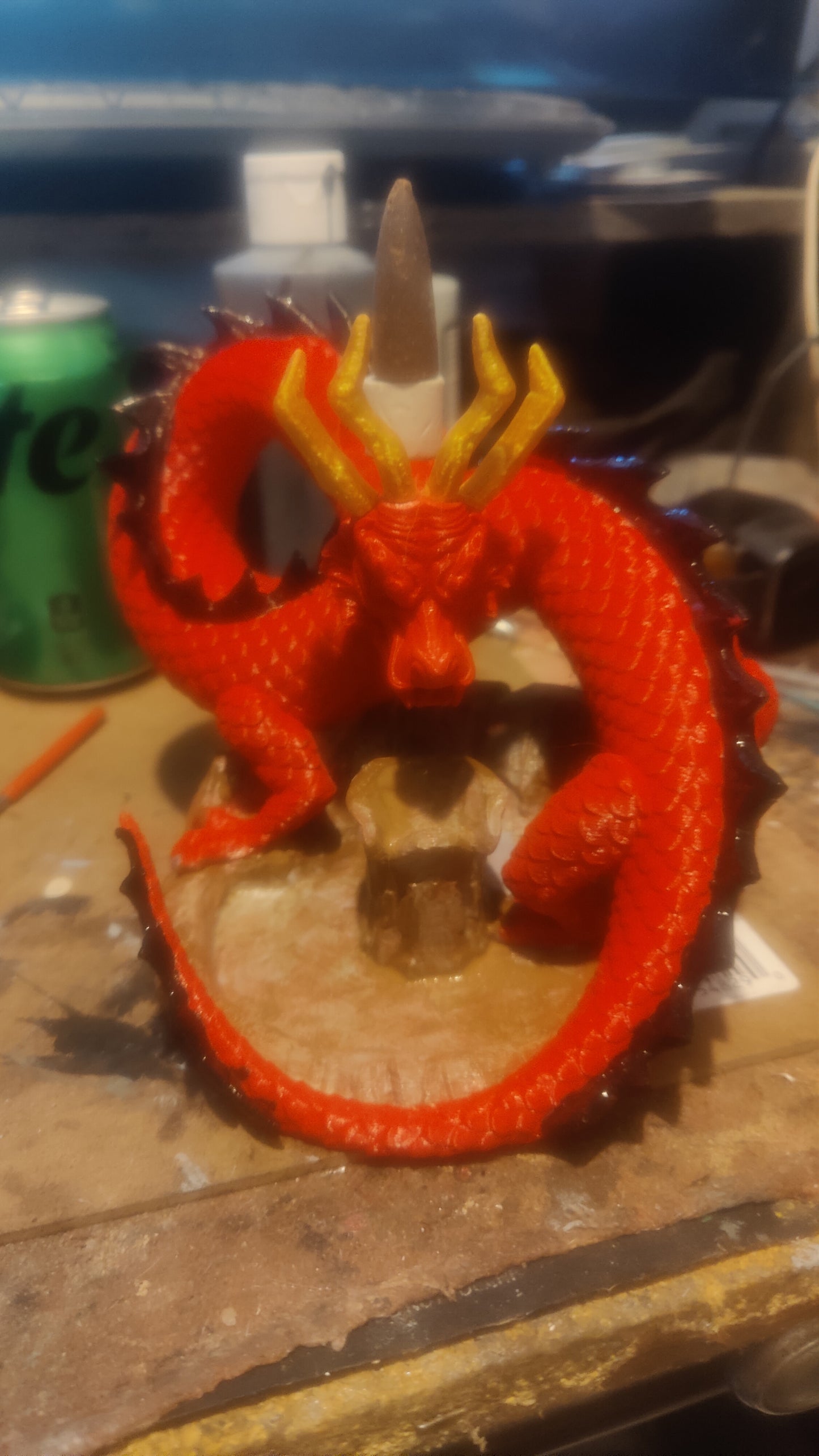 Dragon waterfall incense burner