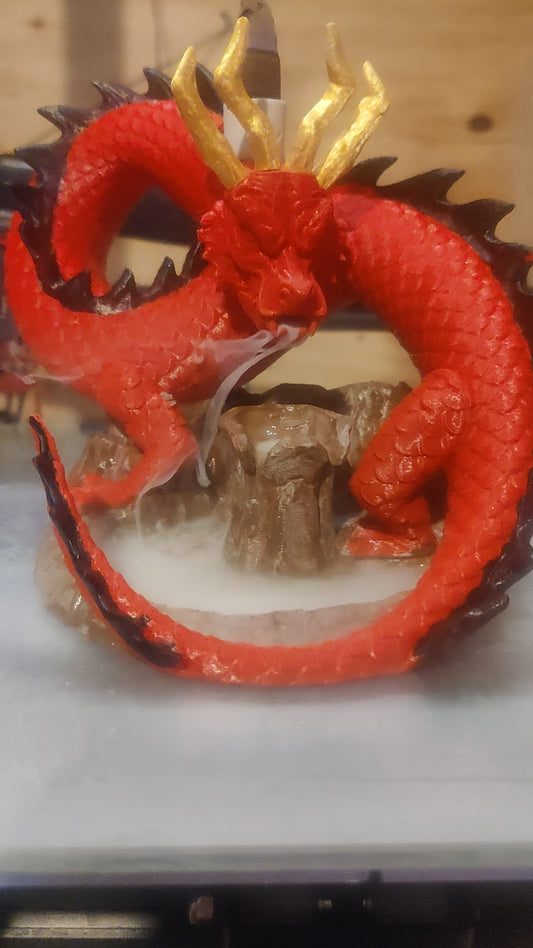 Dragon waterfall incense burner